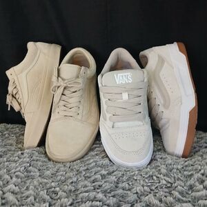 Vans Cream and White Casual Sneakers